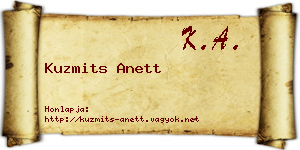 Kuzmits Anett névjegykártya