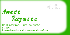 anett kuzmits business card